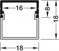 Profil aluminiu LED aplicat 18x18mm 2.5m 833.74.813 Hafele