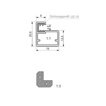 Rama aluminiu profil Z10, finisaj negru mat - Img 5