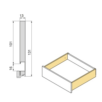 Sertar EV H131mm, 350mm, soft close, 3D, 40kg, pal 18mm, gri antracit - Img 7