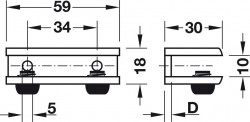 Suport polita 8-10mm culoare inoxului 284.02.043 Hafele