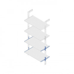 Suport polita aluminiu, finisaj negru, sistem modular dressing Zero