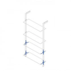 Suport polita lemn inclinata negru sistem modular Zero