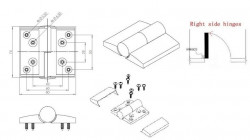 Balama plastic stanga/dreapta cabina toaleta alb