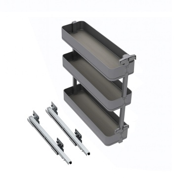 Cos Jolly Easy Handling cu glisiera extragere totala si amortizare, antracit, corp 150mm, 200mm, 3 niveluri - Img 2