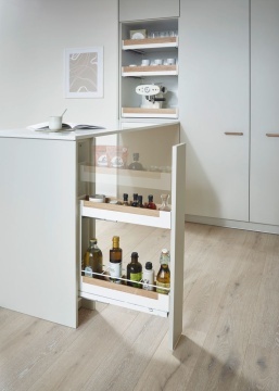 Cos Jolly Pinello Spice corp 150mm 2 niveluri finisaj alb cu insertie stejar PEKA - Img 2