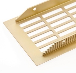 Grila ventilatie aluminiu 480x80mm, perforatii dreptunghiulare, auriu