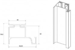 Maner Gola vertical simplu/lateral aluminiu anodizat Opes