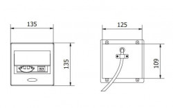 Priza  AVARO 1xSCHUKO, 2xUSB, incorporabila, alb/aluminiu