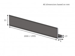 Profil aluminiu pentru banda LED Mono COB, 2000mm/2950mm, finisaj alb, negru, aluminiu