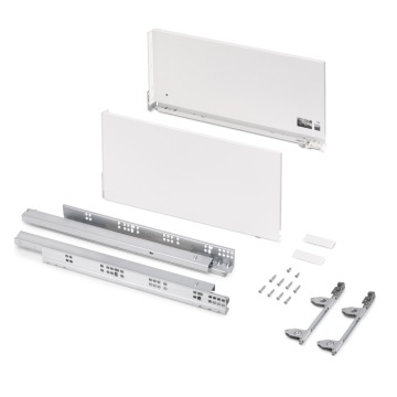 Sertar Emuca V H242mm, 500mm, soft close, 3D, 60kg, alb - Img 1