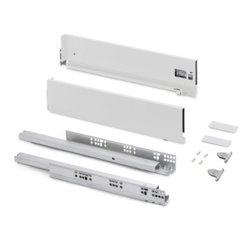 Sertar Emuca V H93mm, 450mm, soft close, 3D, 40kg, alb - Img 1