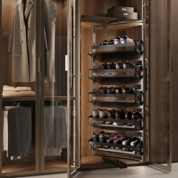 Suport pentru pantofi rotativ finisaj titan 1910x800x400 mm accesorii dressing Quartz