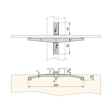 Suport polita pentru polite de sticla sistem modular polite Zero