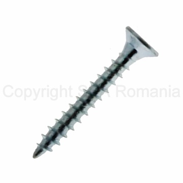 Surub pentru PAL si lemn cap inecat 2,5x18 PZ1 zincat alb