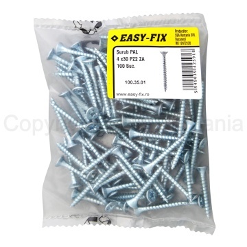 Surub pentru PAL si lemn cap inecat 4x30 PZ2 - Img 2