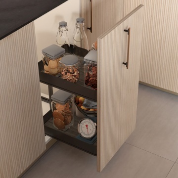 Cos Jolly Easy Handling cu glisiera extragere totala si amortizare, corp 300mm, 400mm ,2 niveluri, gri antracit - Img 2