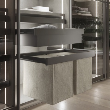 Cos panza cu rama finisaj titan accesorii dressing Quartz
