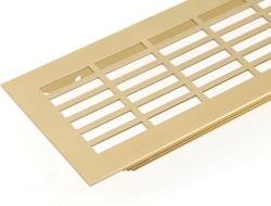Grila ventilatie aluminiu 480x80mm, perforatii dreptunghiulare, auriu