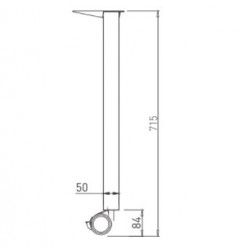 Picior masa/birou CUB-IN K cu rotila H715 aluminiu