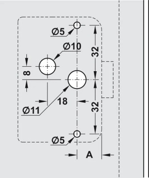 Pinlock Incuietoare cu bara rotativa 225.12.320 Hafele
