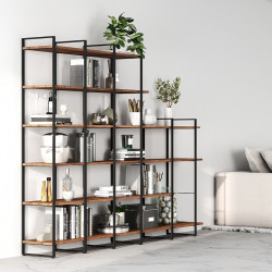 Rama polita biblioteca H1150x350mm, finisaj negru, set 2 rame