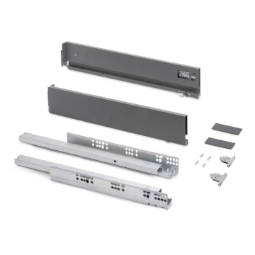Sertar Emuca V H178mm, 450mm, soft close, 3D, 40kg, pal 18mm, gri antracit - Img 1