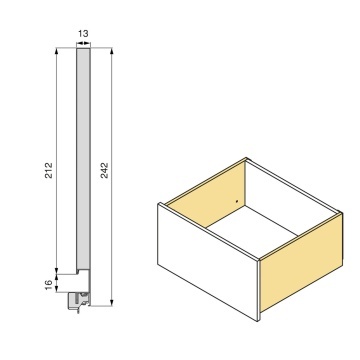 Sertar EV H242mm, 500mm, soft close, 3D, 60kg, alb - Img 6