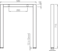 Structura birou HUBO 800 finisaj negru mat sistem Hide