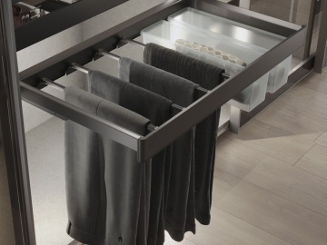 Suport pantaloni 7 tije cu rama, finisaj titan accesorii dressing Quartz - Img 5