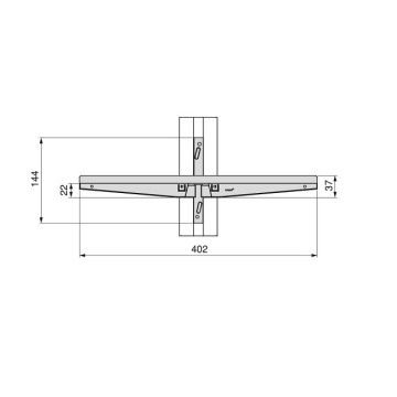 Suport polita aluminiu, finisaj negru, sistem modular dressing Zero