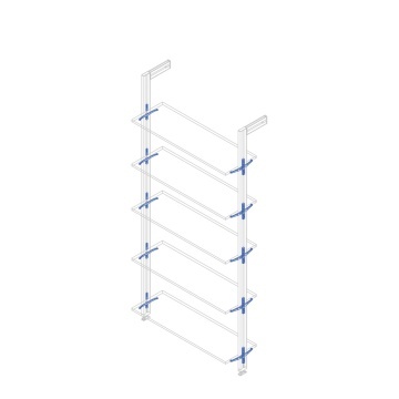 Suport polita lemn sistem modular dressing Zero, finisaj gri piatra - Img 8