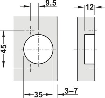 Balama Metalla M310 SM CLIP 110° aplicata 311.04.242 + placuta H0 311.70.610 Hafele - Img 3