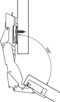 Balama Metalla M310 SM CLIP 155° aplicata 311.63.740 + placuta H2 311.70.612 Hafele - Img 3