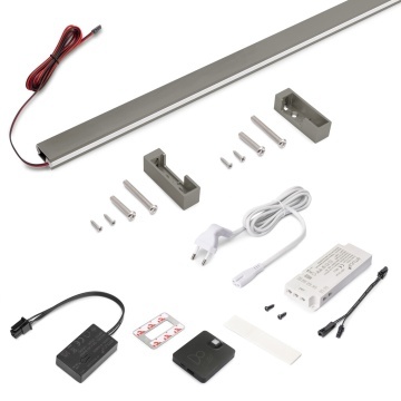 Bara haine cu banda LED Neonlynx V 4.5x8mm lumina calda 2700K finisaj titan accesorii dressing Quartz - Img 4