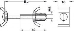 Conector imbinare blat lucru D35x150mm 262.96.220 Hafele x 50 buc - Img 3
