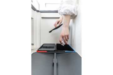 Cos gunoi colectare selectiva AxisSpace corp 600mm, 1x15 L, 2x7 L, antracit - Img 2