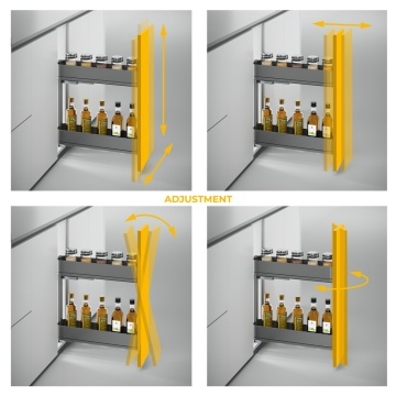 Cos Jolly Easy Handling cu glisiera extragere totala si amortizare, antracit, corp 150mm, 200mm, 2 niveluri - Img 6