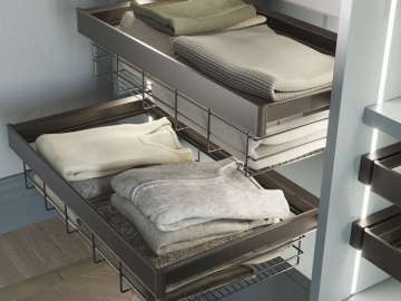 Cos metalic cu rama finisaj titan accesorii dressing Quartz - Img 3