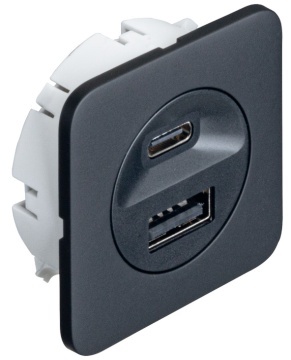 Incarcator Loox5 cu conector USB-A / USB-C, 24 V, putere 14W, 833.73.809, Hafele