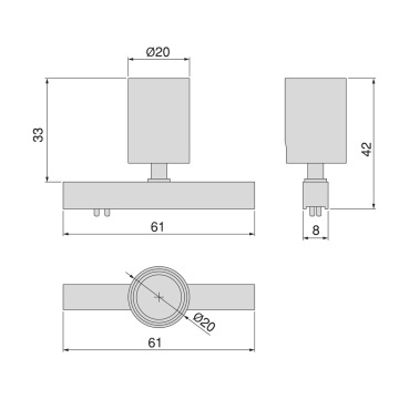 Lampa LED Focus pentru profil Diwo 24 V/DC, lumina calda 2700K finisaj negru - Img 5
