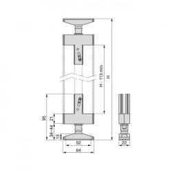 Picior nivelator pentru fixarea profilului pe podea/tavan sistem modular polite Zero