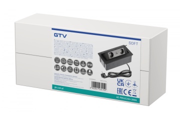 Priza blat multifunctionala, 2xSchuko + 2USB (A+C) + cablu 1.5, finisaj negru - Img 2