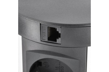 Priza incorporabila CONFORT PLUS Ø120mm, 4xSCHUKO, 2xUSB, 2xRJ45, incarcare WIRELESS, negru - Img 3