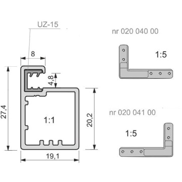Rama aluminiu profil Z22, finisaj inox periat - Img 5