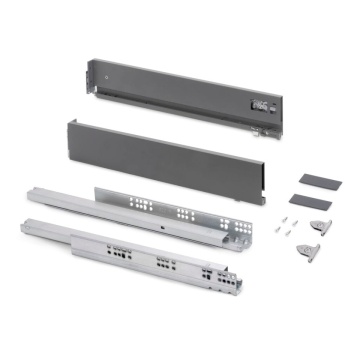 Sertar EV H131mm, 350mm, soft close, 3D, 40kg, pal 18mm, gri antracit
