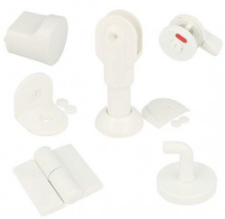 Set accesorii cabine toaleta plastic alb, accesorii / feronerie compartimentari HPL compact