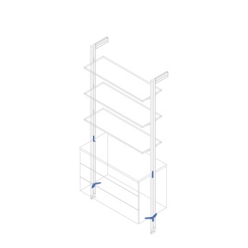 Sistem fixare corp mobilier sistem modular dressing Zero, finisaj gri piatra - Img 5