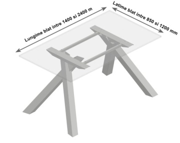 Structura masa sau birou ASTER finisaj negru mat sistem Hide - Img 3