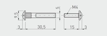 Surub cuplare mobila M4, Ø5 x30,5mm SZ-005-00-01T - Img 5