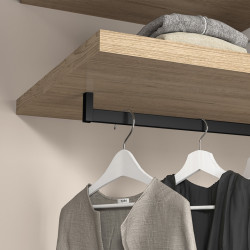 Bara haine dreptunghiulara negru mat 2.35m